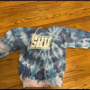 Tie dye Sacred Heart University hoodie